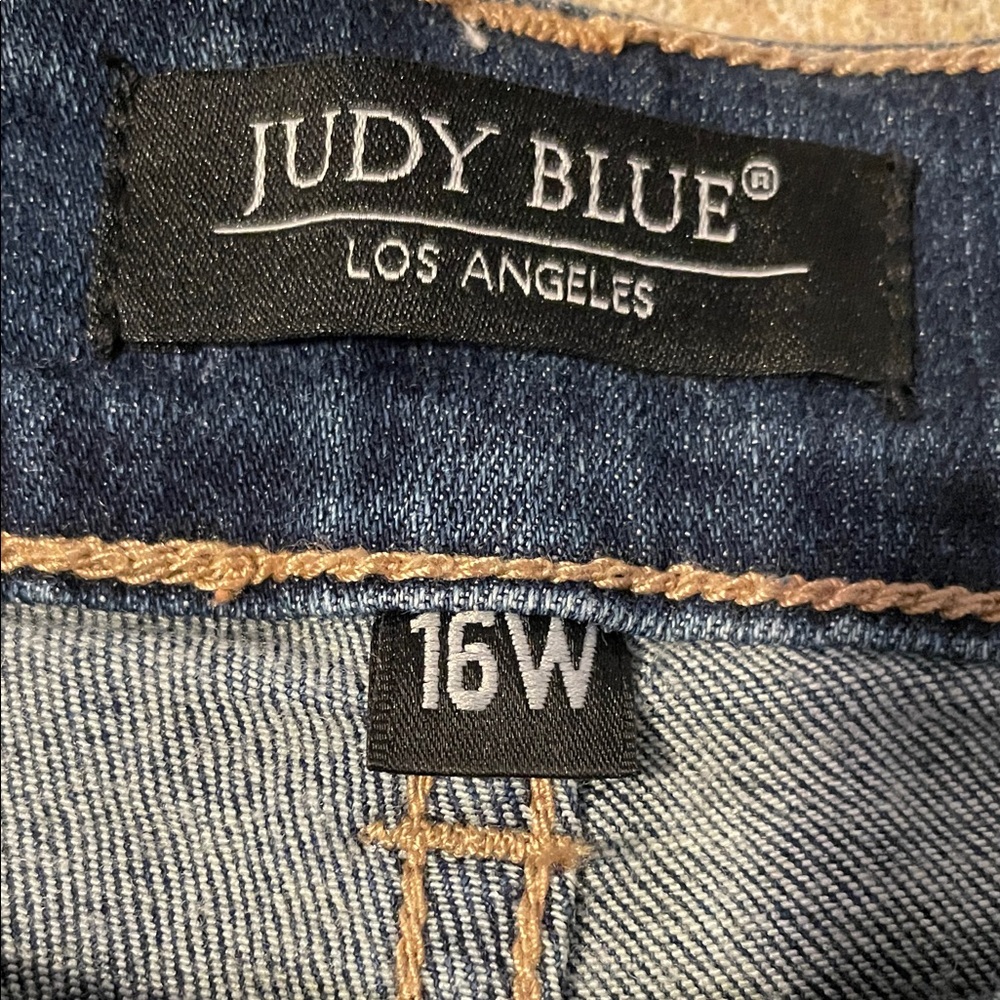 Judy Blue Distressed Dark Wash Skinny Fit Jeans, 16W - Picture 2 of 7